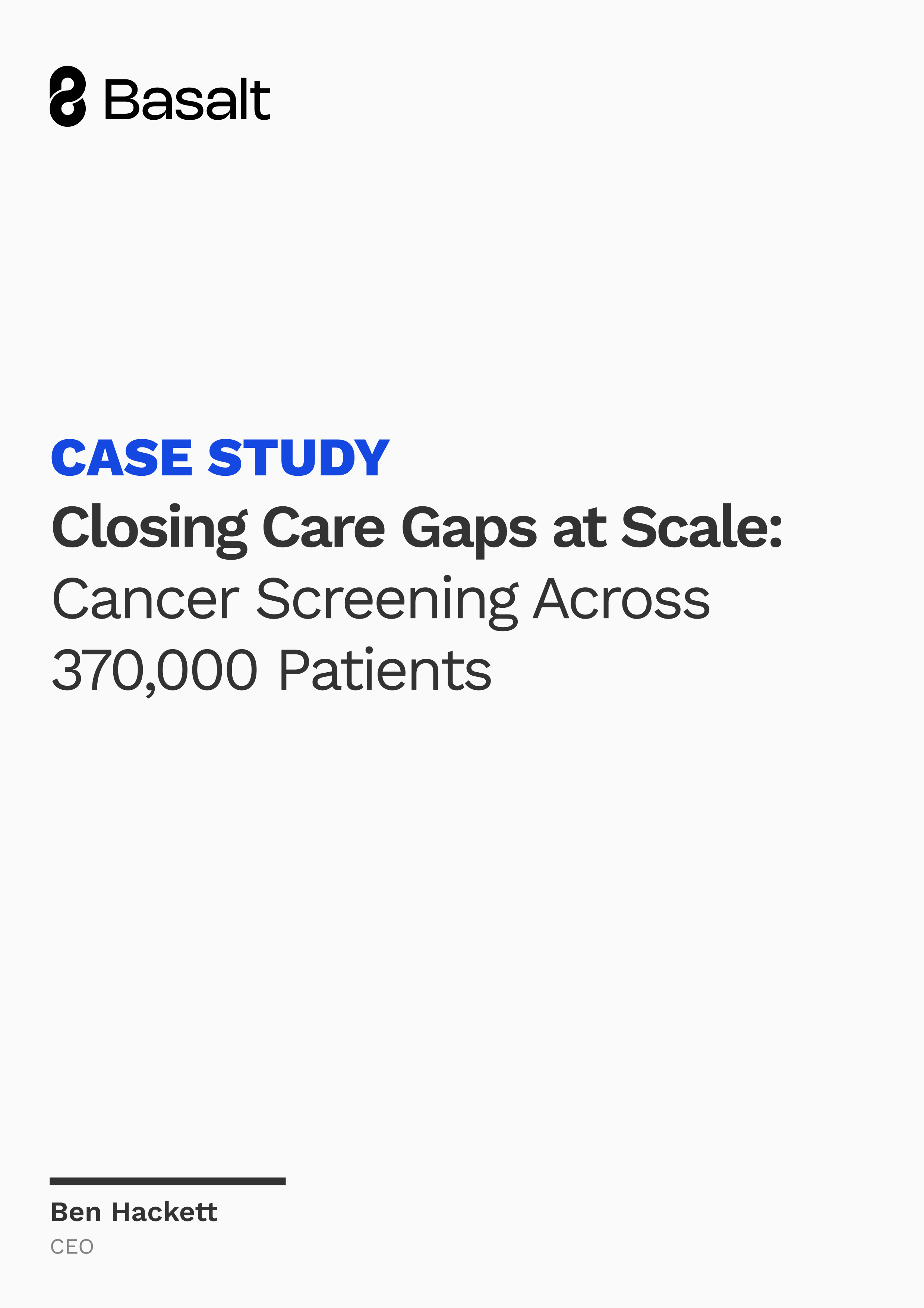 Care Gap Case Study